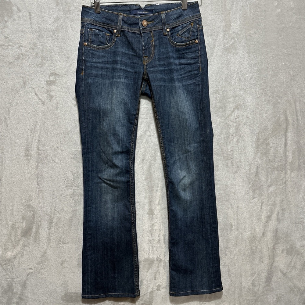 Vigoss Studio Women's Jeans Sz 1/2 26 Straight Denim Low Rise Double Back Pocket
